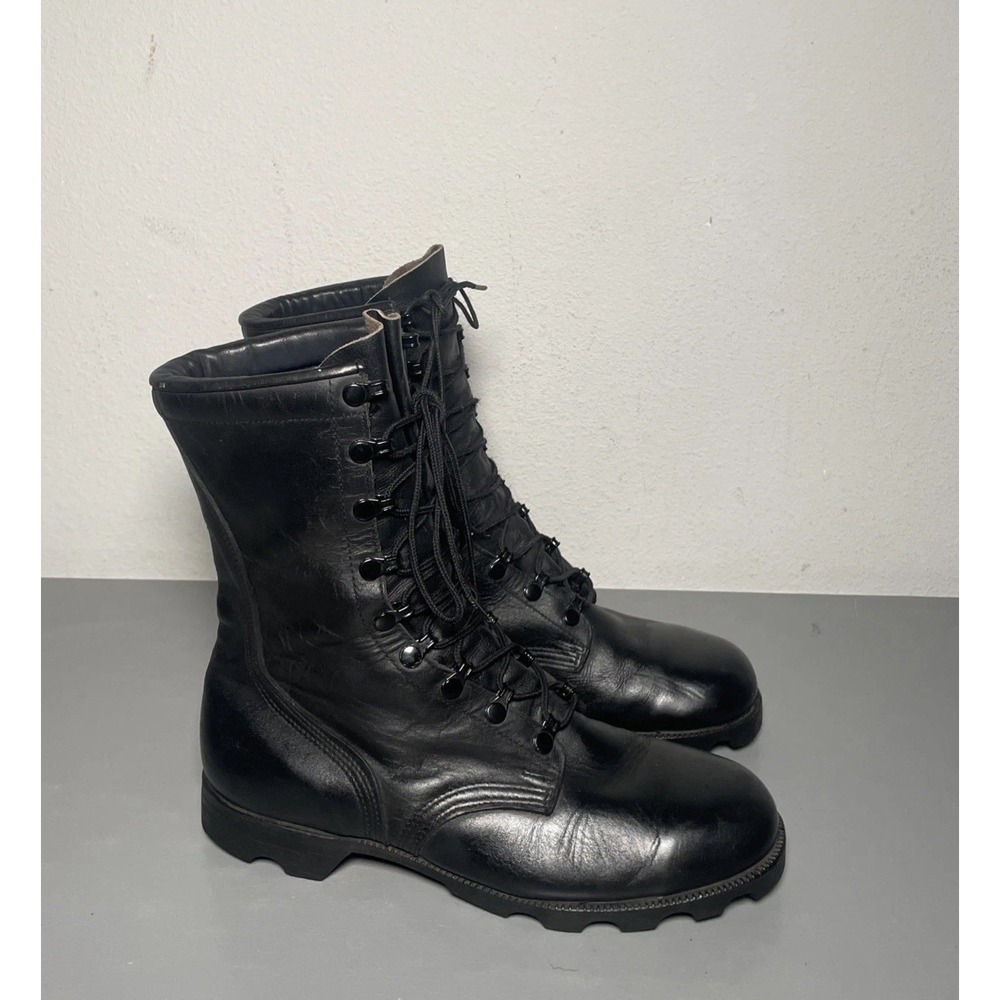 VTG 1989 RO-Search Military Combat Boots Black Leather USA Men 9W